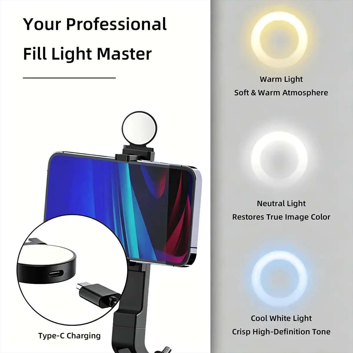 Portable LED Fill Light product gallery image 5